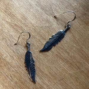 Silver Feather Earrings